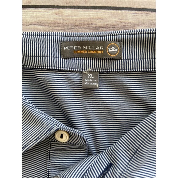 Peter Millar Summer Comfort Mens Polo Golf Striped Shirt XL Spring Valley CC SC - Picture 3 of 8